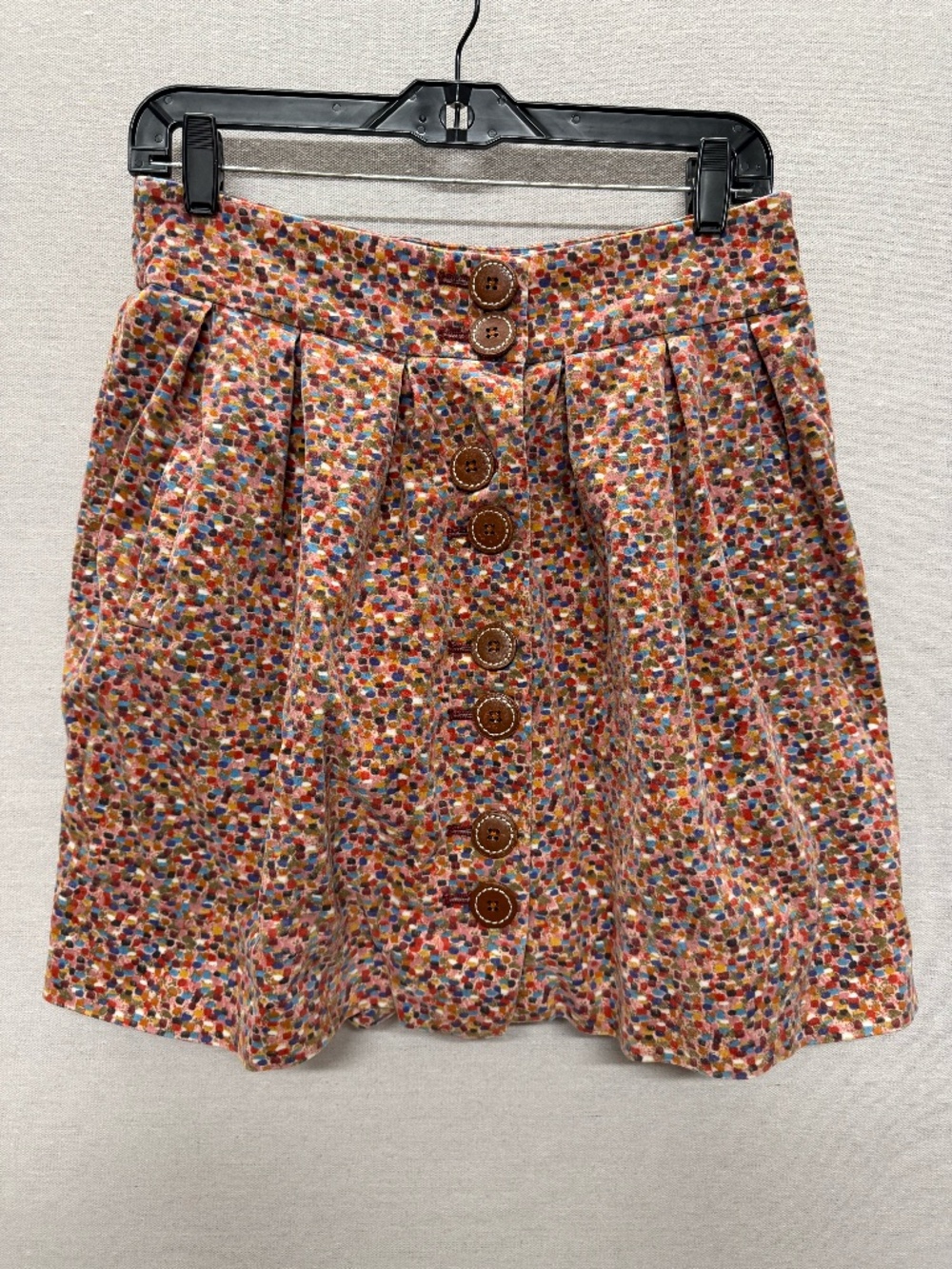 Anthropologie Elevenses Colorful Aerial Confetti Dot Button Skirt - size 2